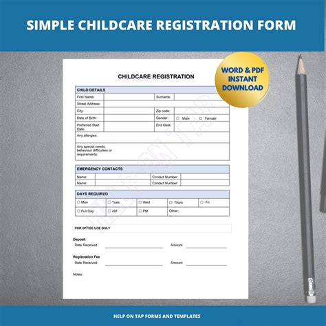 Childcare Form 5 7 Days Child Care Information Sheet Nursery