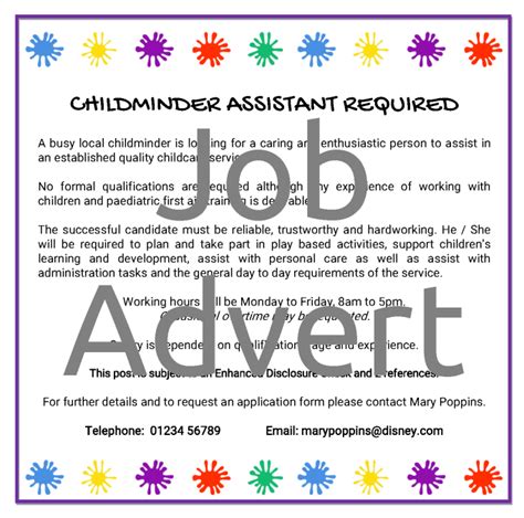 Childminder Assistant Employment Pack Mindingkids