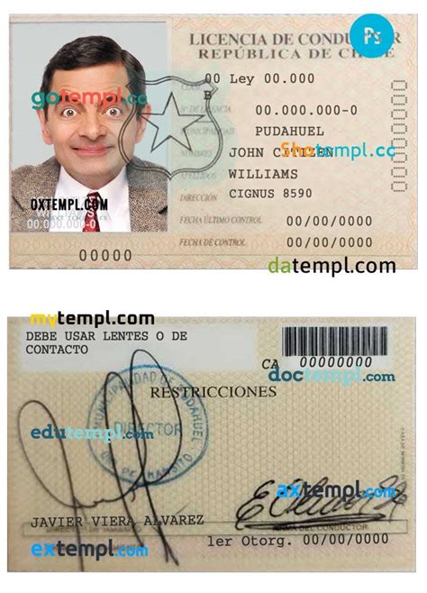 Chile Licencia De Conductor Driving License Template In Psd Format