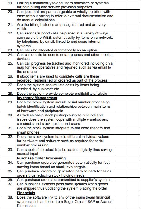 Choosing A System Checklist Vale Support Services