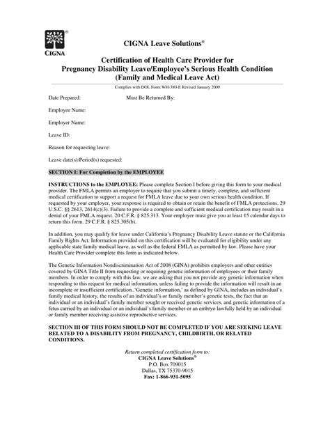 Cigna Fmla Forms Fill Out And Sign Printable Pdf Template Signnow