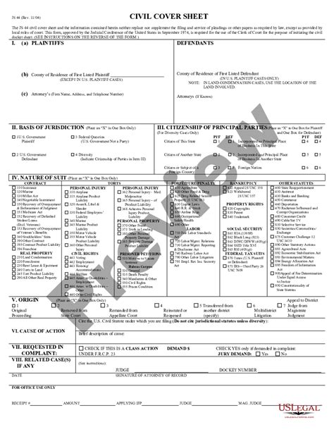 Civil Cover Sheet District Court Cover Sheet Court