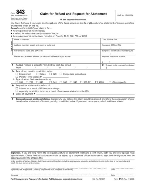 Claim For Refund And Request For Abatement Pdf Tax Refund