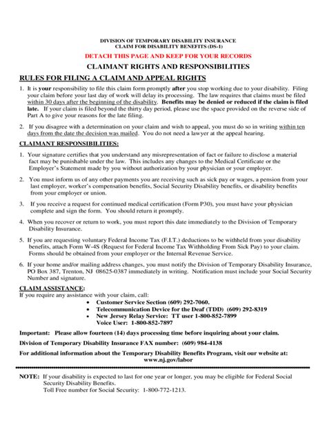 Claimant Rights And Responsibilities New Jersey Free Download