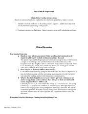 Clinical Paperwork 2Nd Patient Docx Post Clinical Paperwork Clinical