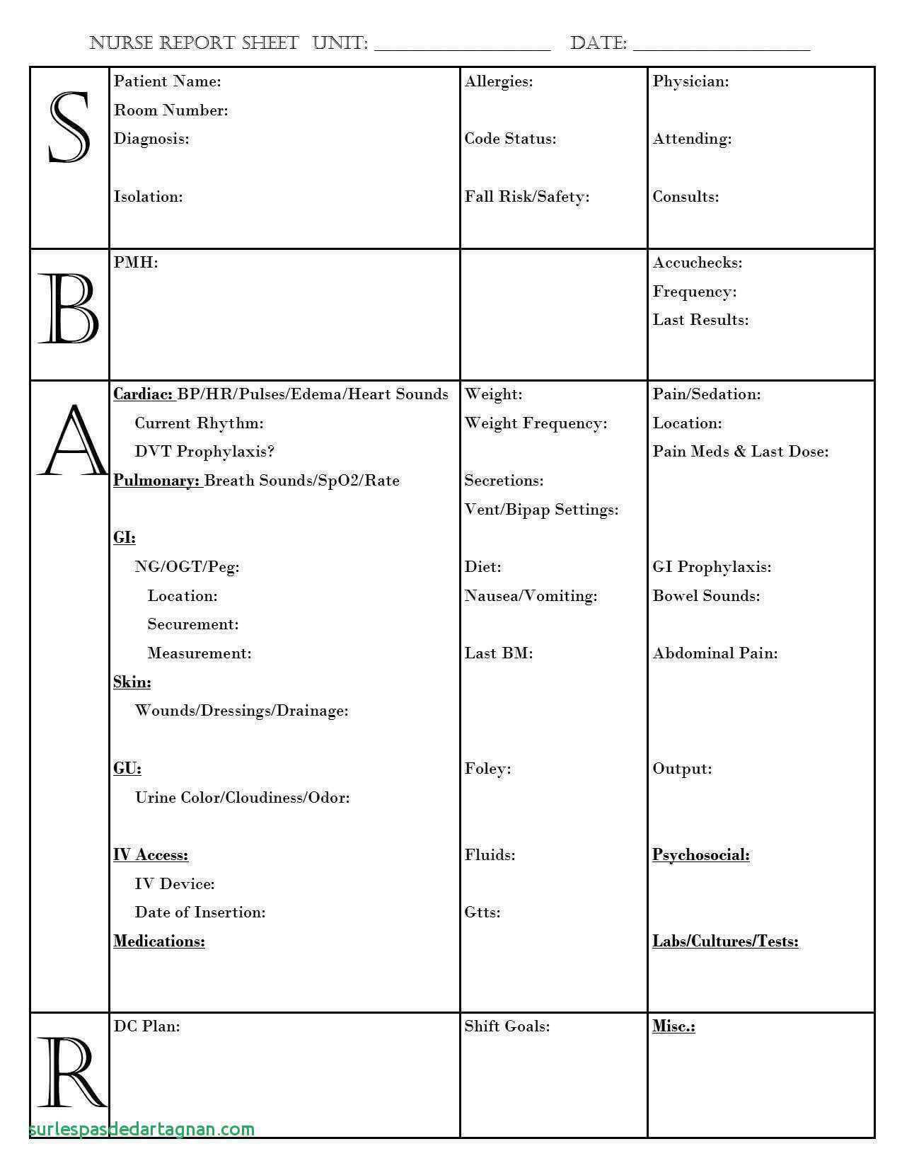 Clinical Paperwork 9 22 21 Pdf Sbar Template Situation 10Pts Pt