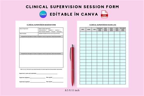 Clinical Supervision Session Form And Hours Log For Lpc Counselor