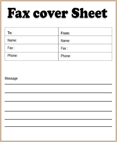 Clipboard Fax Cover Sheet Printable Template In Pdf