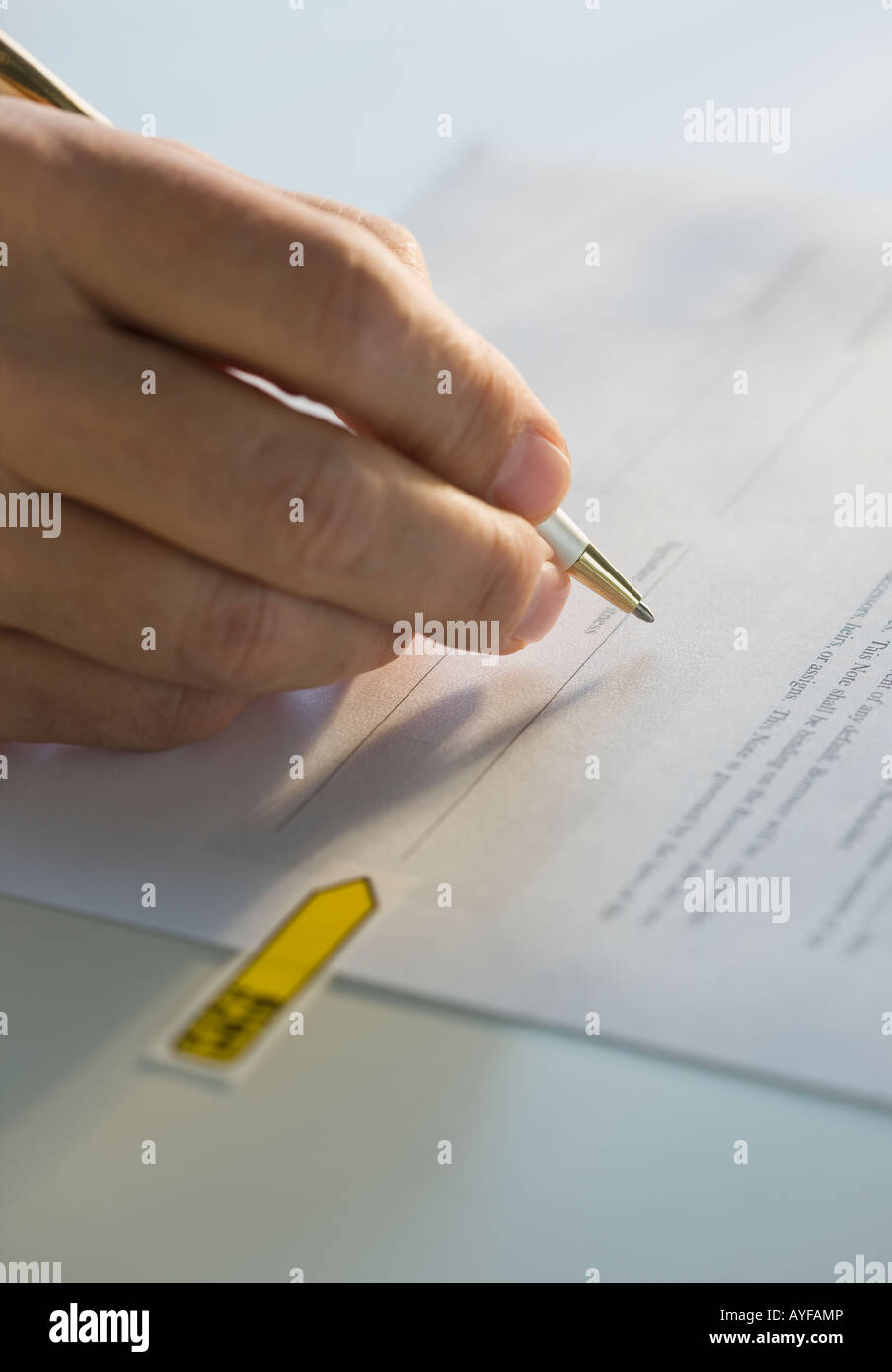 Close Up Of Man Client Sign Paperwork Stock Photo Image Of