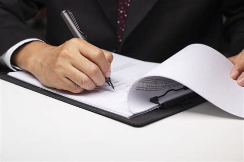 Close Up Shot Signing Paperwork Stock Photo Image Of Document Sigh