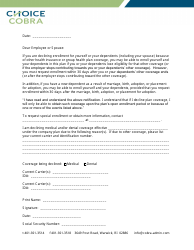 Cobra Enrollment Form Fill And Sign Printable Template Online