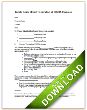 Cobra Notice Requirements After Termination