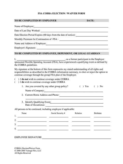 Cobra Template Form For Employers