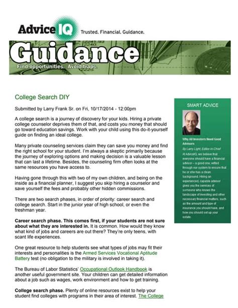 College Search Diy Advice Iq Pdf