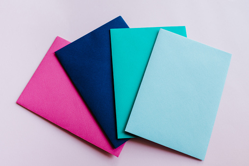 Colored Paper Envelopes On A Light Background New Mail Write Message