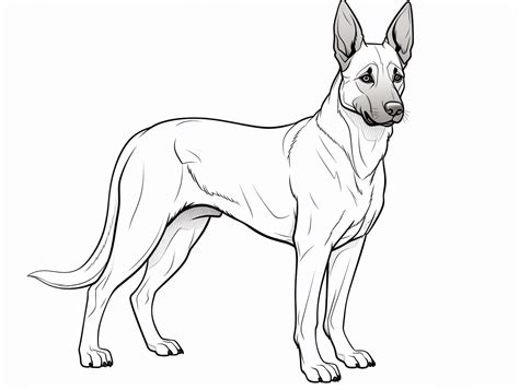 Coloring Page Featuring Belgian Malinois Coloring Page