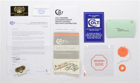 Colt King Cobra Cobra Ccl Combat Cobra Paperwork Package For 1986 Custom Shop