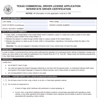 Commercial Driver License Application Form Forms Docs 2023