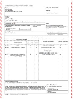 Commercial Invoice Veritas Global Transportation Inc