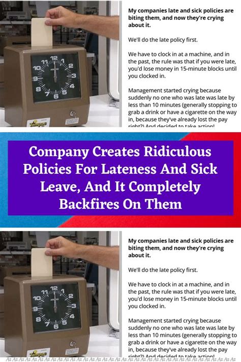 Company Creates Ridiculous Policies For Lateness And Sick Leave And It