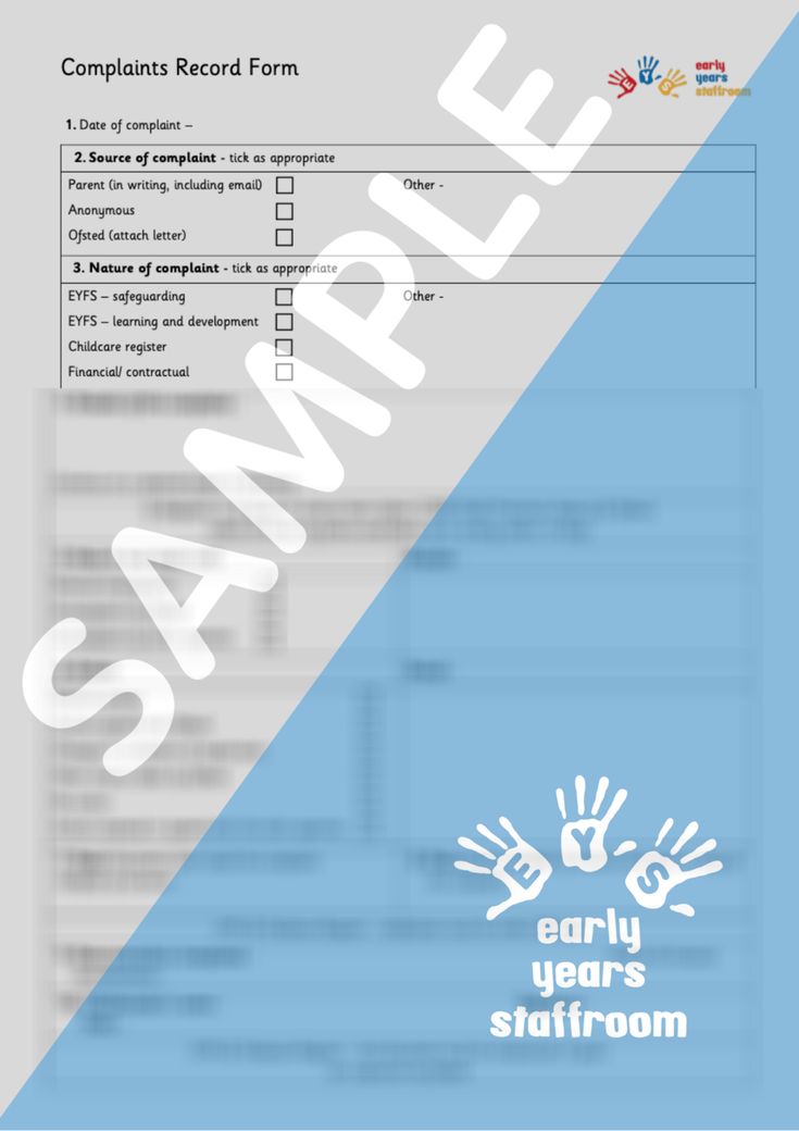 Complaints Record Form Childminder Nursery Downloadable Resource