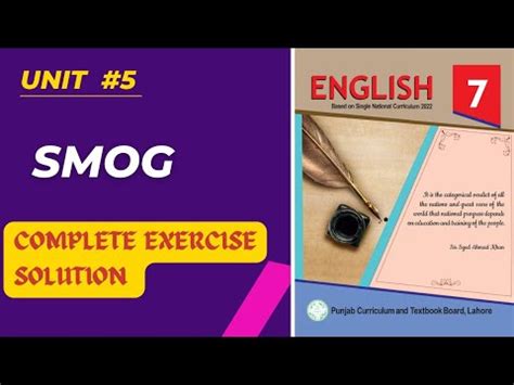 Complete Exercise Solution Unit 5 Smog Class 7 New English Book