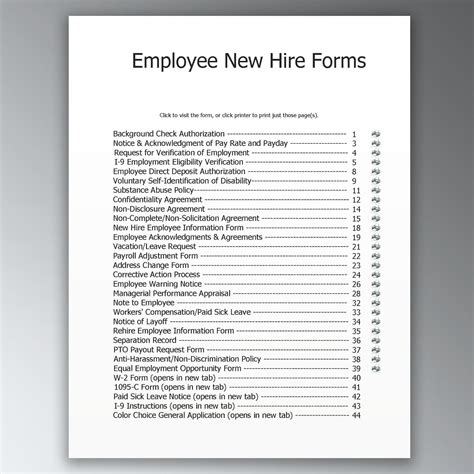 Complete New Hire Packet Pdf Forms Fillable Printable Etsy