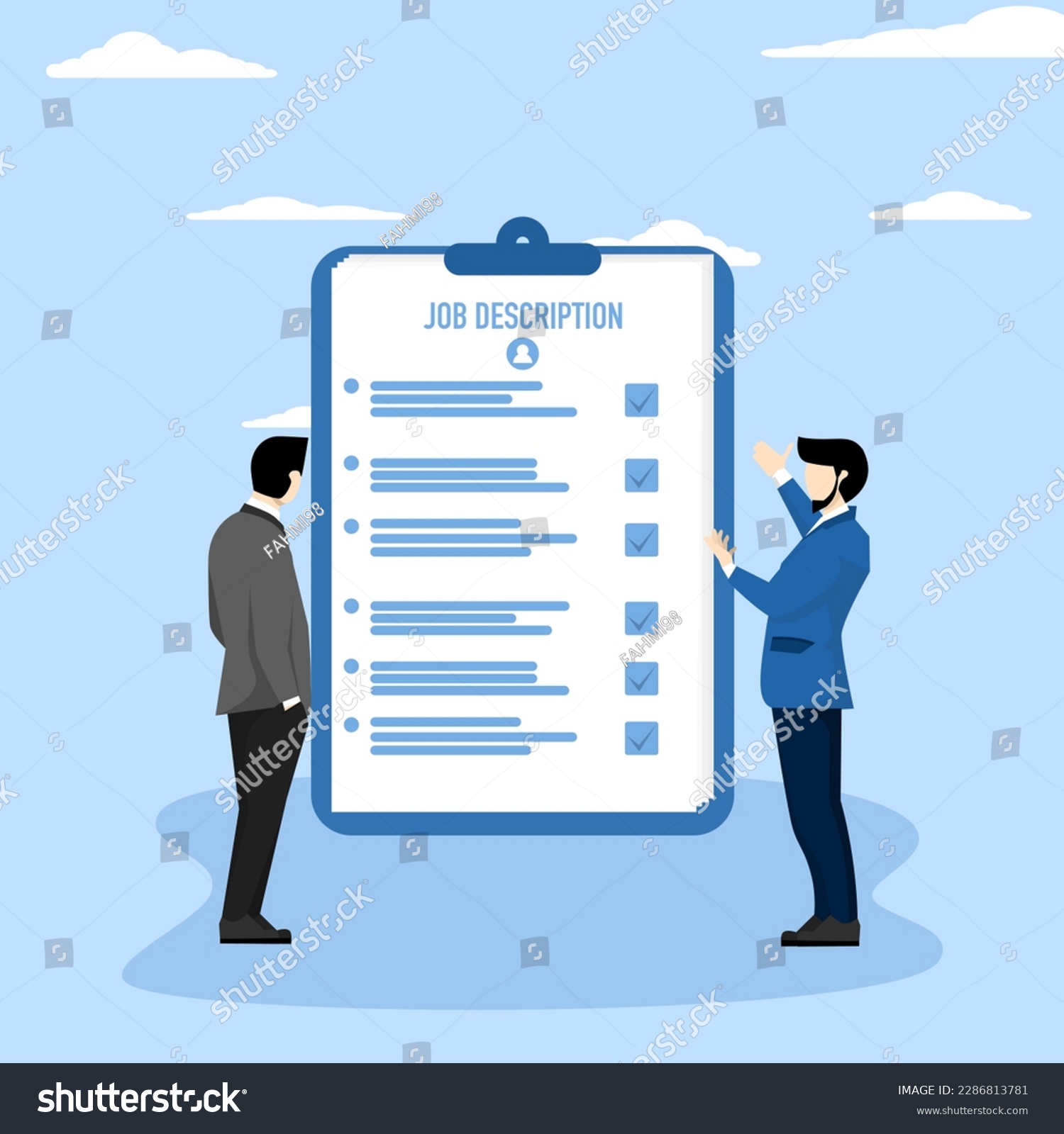 Concept Duties Responsibilities Work Job Description Stock Vector