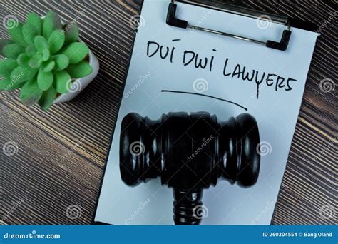 Concept Of Dui Dwi Lawyers Write On Paperwork With Gavel Isolated On