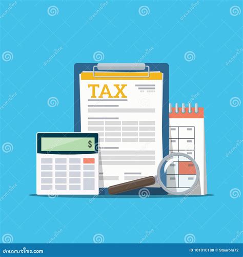 Concept Tax Payment Data Analysis Paperwork Stock Vector Illustration Of Deadline Flat