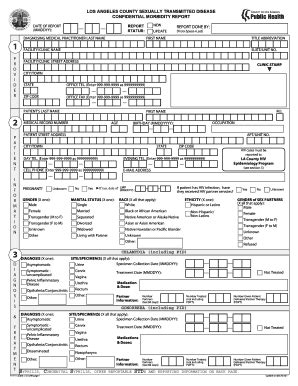 Confidential Morbidity Report Los Angeles County Fill Out Sign