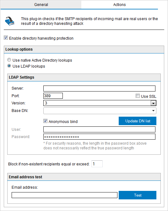 Configuring Directory Harvesting Gfi Support