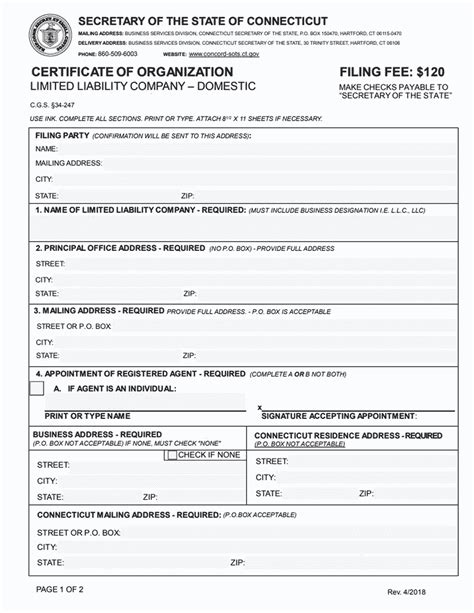 Connecticut Llc Filing Requirements Llc Bible