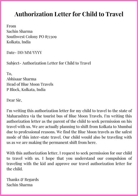 Consent Letter For Child Traveling Abroad With Parent Travel Consent