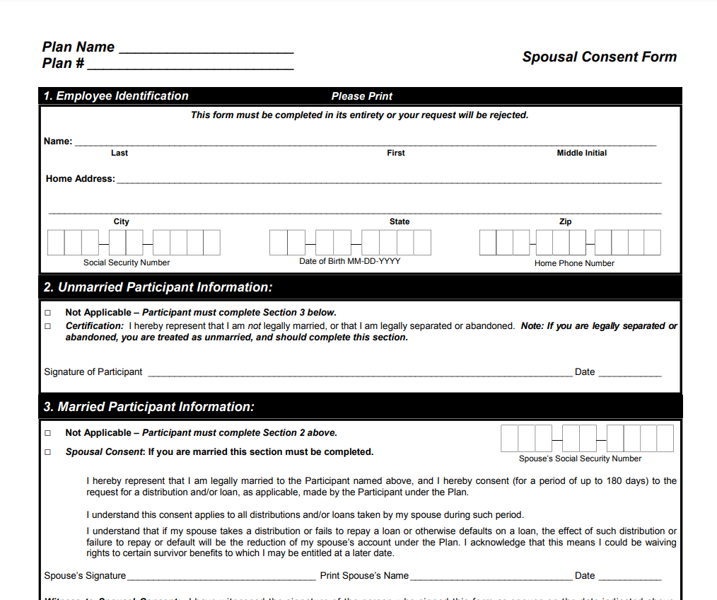 Consent Of Spouse Form Canada In Word And Pdf Formats