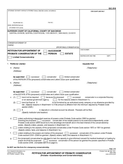 Conservatorship Forms Fill Online Printable Fillable Blank Fill