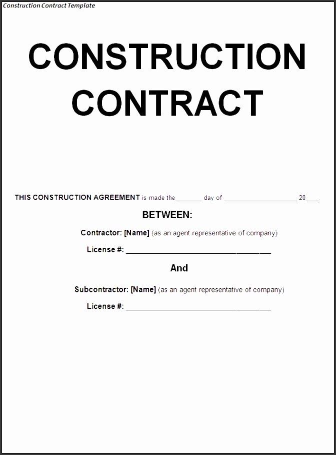 Construction Loan Agreement Template Parahyena