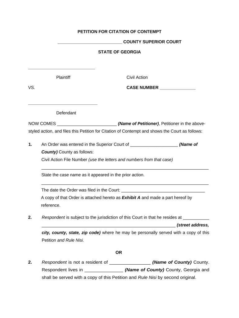 Contempt Of Court Fill Out And Sign Printable Pdf Template Signnow