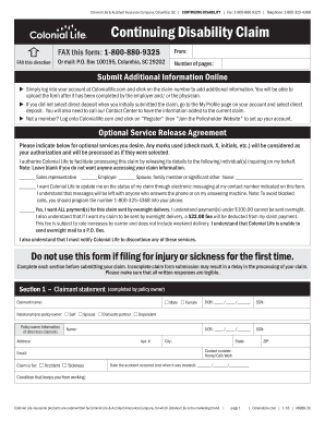 Continuing Disablilty Claim Word 2018 2024 Form Fill Out And Sign Printable Pdf Template