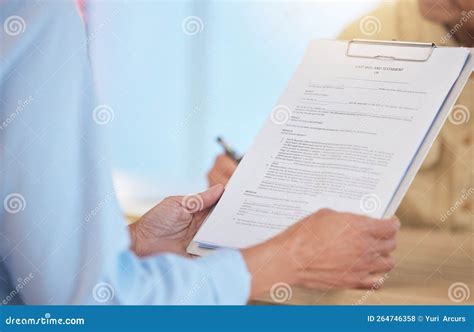 Contract Deal And Life Insurance Hands And Clipboard With Agreement