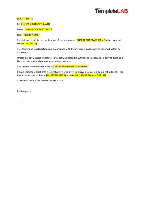 Contract Termination Notice Templates 4 Free Word Amp Pdf