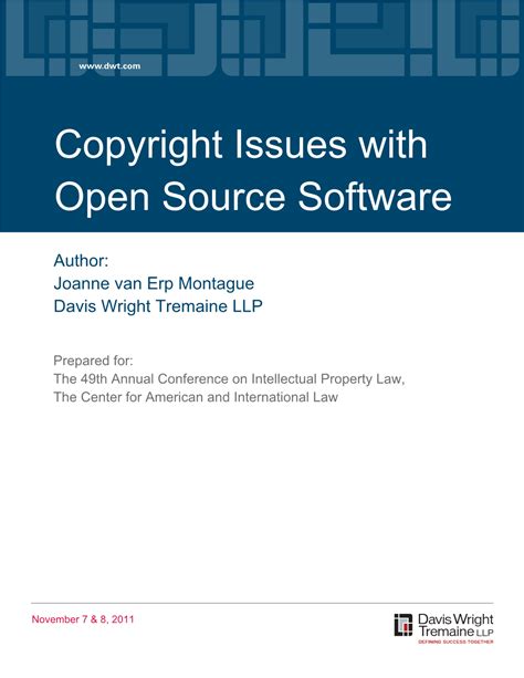 Copyright Issues With Open Source Software Docslib