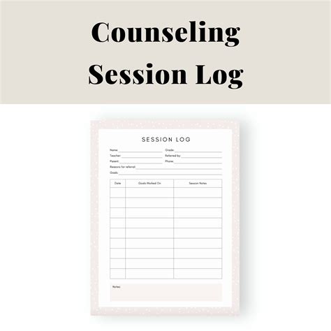 Counseling Session Notes Bundle Counseling Session Log For Therapists