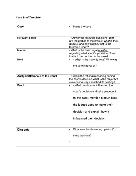 Court Case Template