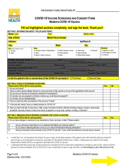 Covid 19 Immunization Screening And Consent Form Airslate Signnow