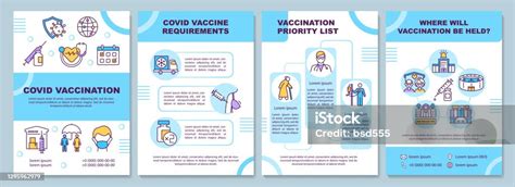 Covid Vaccination Brochure Template Stock Illustration Download Image