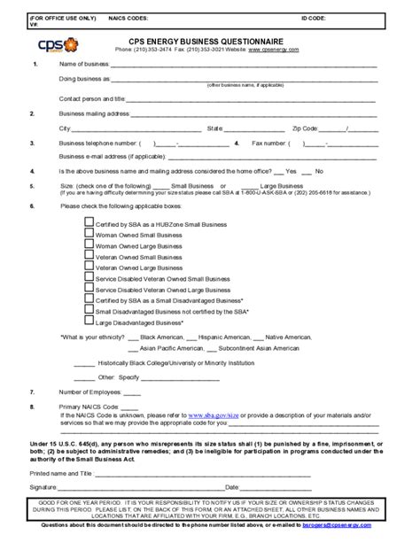 Cps Energy Business Questionnaire Editable Template Airslate Signnow