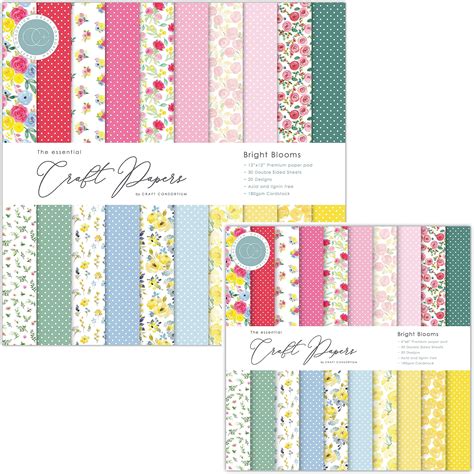 Craft Consortium Essential Craft Papers Bright Blooms 6X6