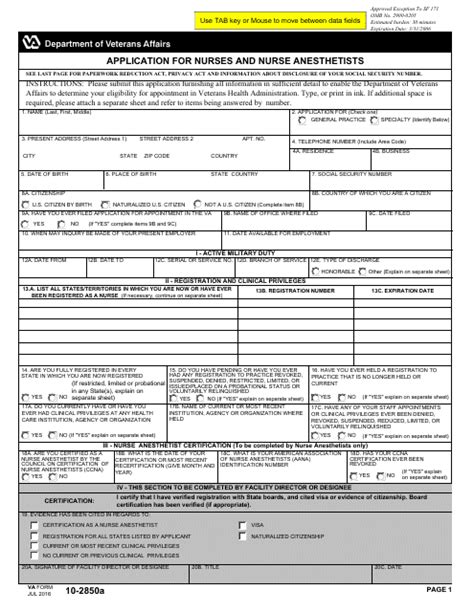 Create Fillable Va Form 10 2850A With Us Fastly Easyly And Securely