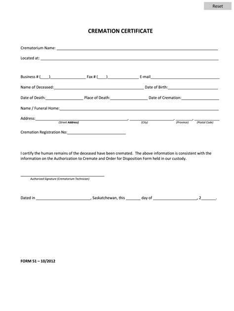 Cremation Certificate Template 2012 2024 Form Fill Out And Sign